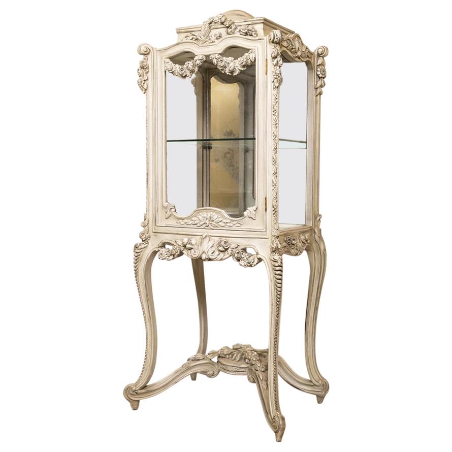 Rococo Hand Carved French Vitrine, 20th Century For Sale