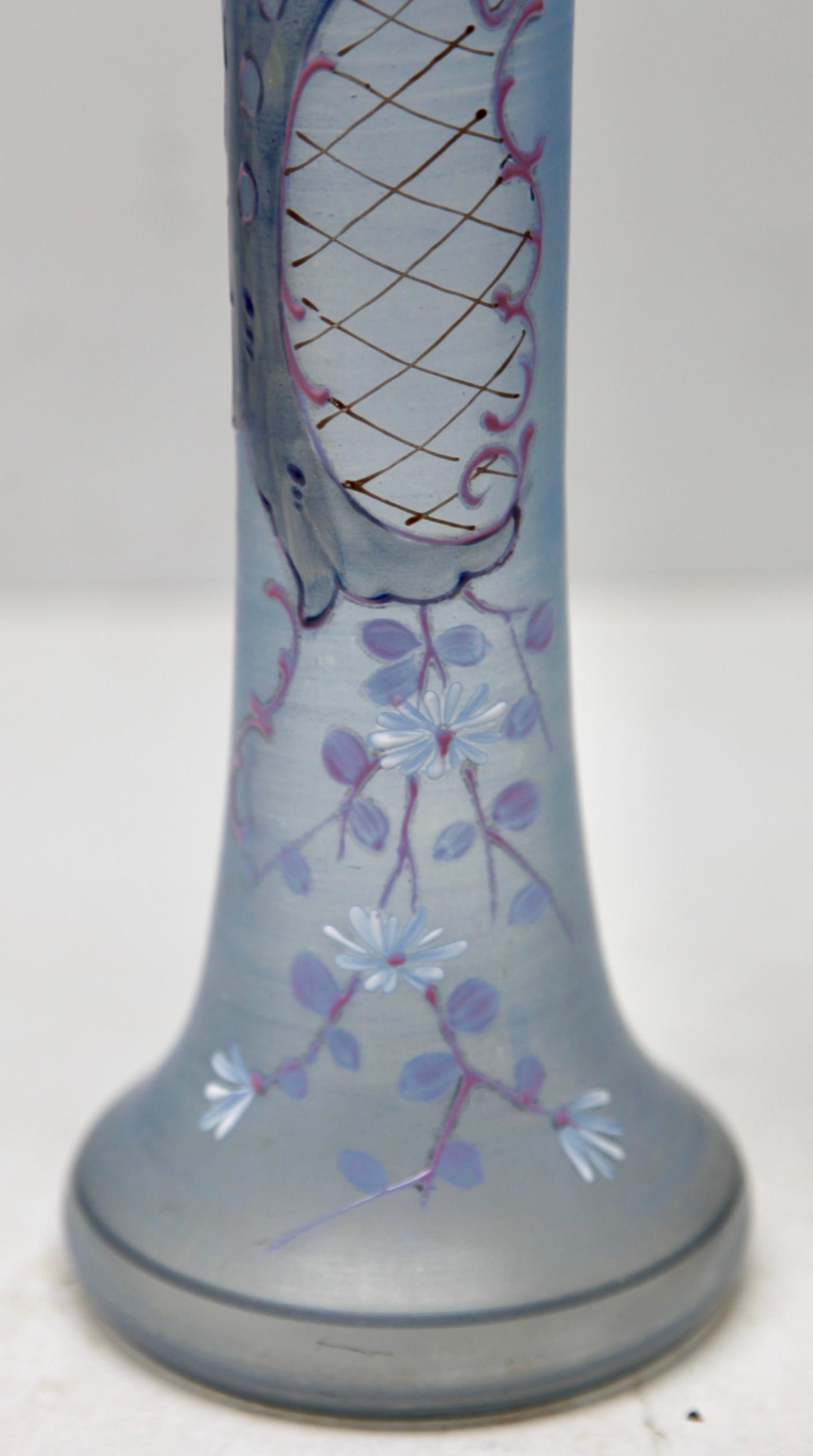 Hand-Crafted Rococo Handmade and Hand Painted Flower Spray Vase, France 1880s For Sale