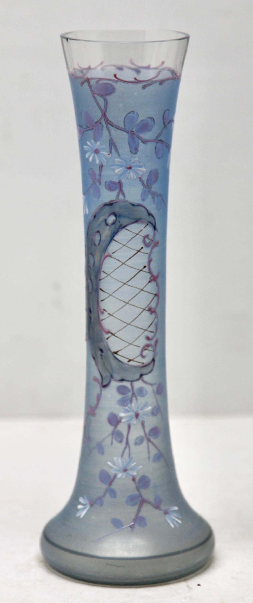Late 19th Century Rococo Handmade and Hand Painted Flower Spray Vase, France 1880s For Sale