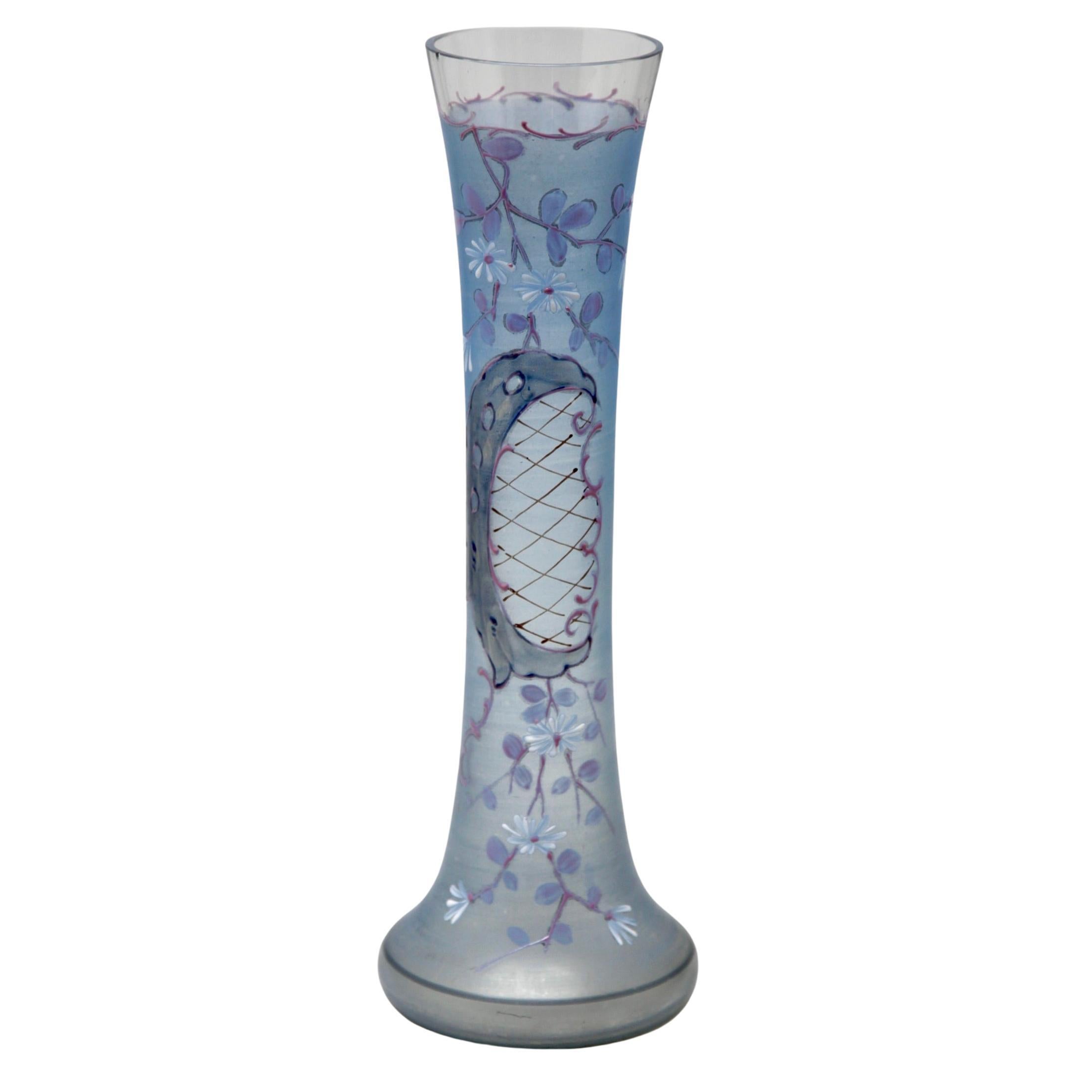 Rococo Handmade and Hand Painted Flower Spray Vase, France 1880s For Sale