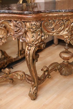 Rococo Heavily Carved Console with Shaped Marble Top
