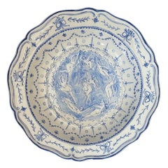 Rococo Inspired Hand painted Shallow Bowl