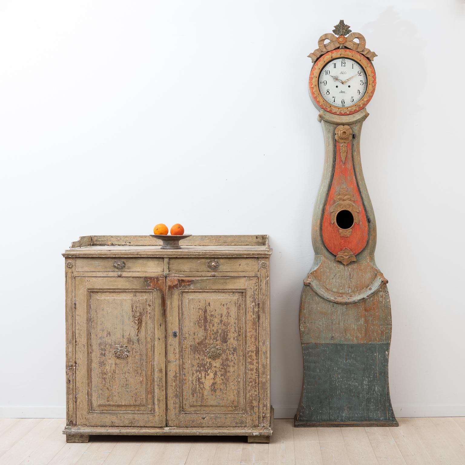Swedish Rococo Long Case Clock from Kousta Sweden