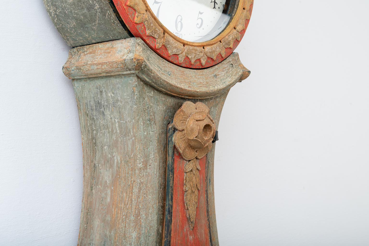 Rococo Long Case Clock from Kousta Sweden 1