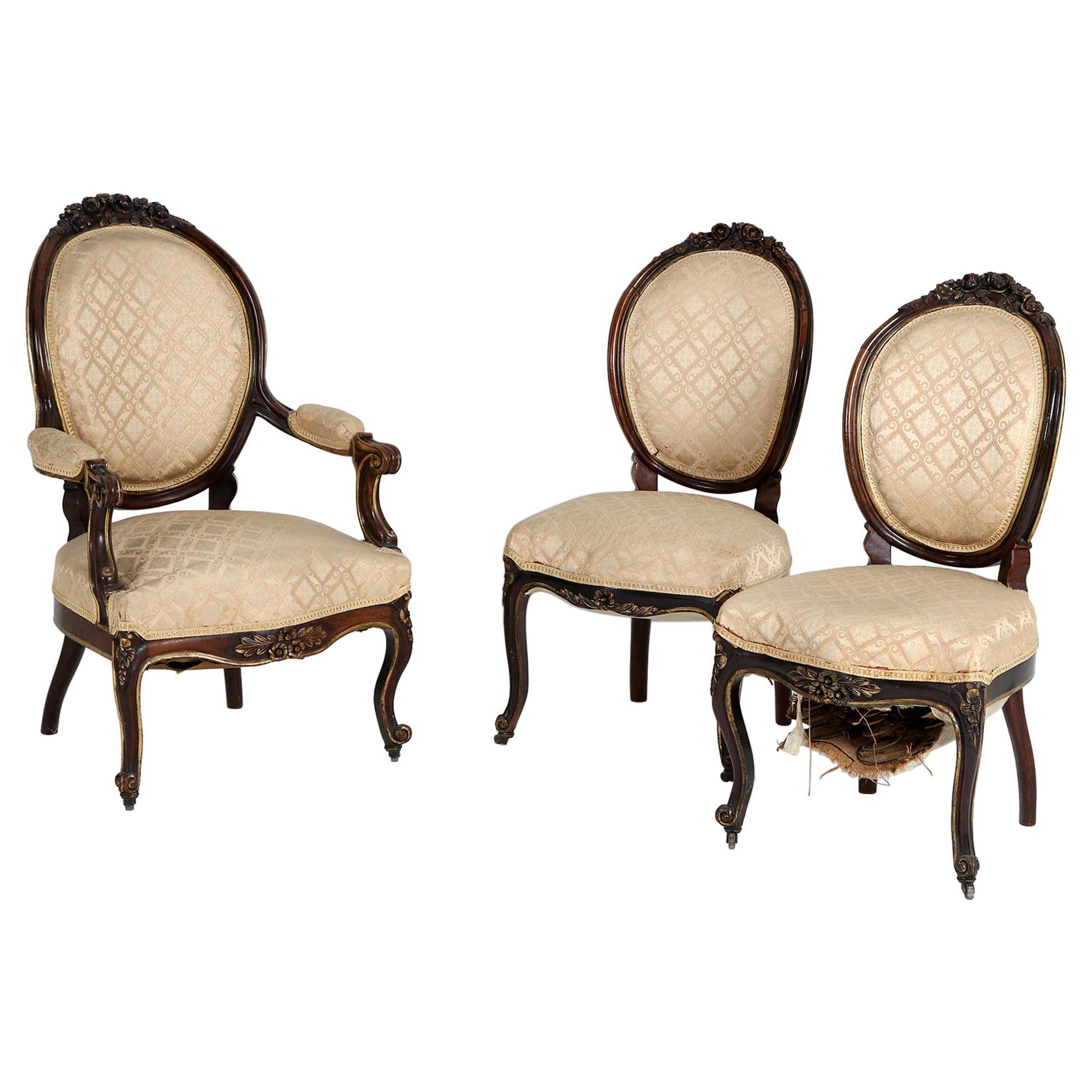 Rokoko-Stuhl im Louis XV-Stil des späten 19. Jahrhunderts