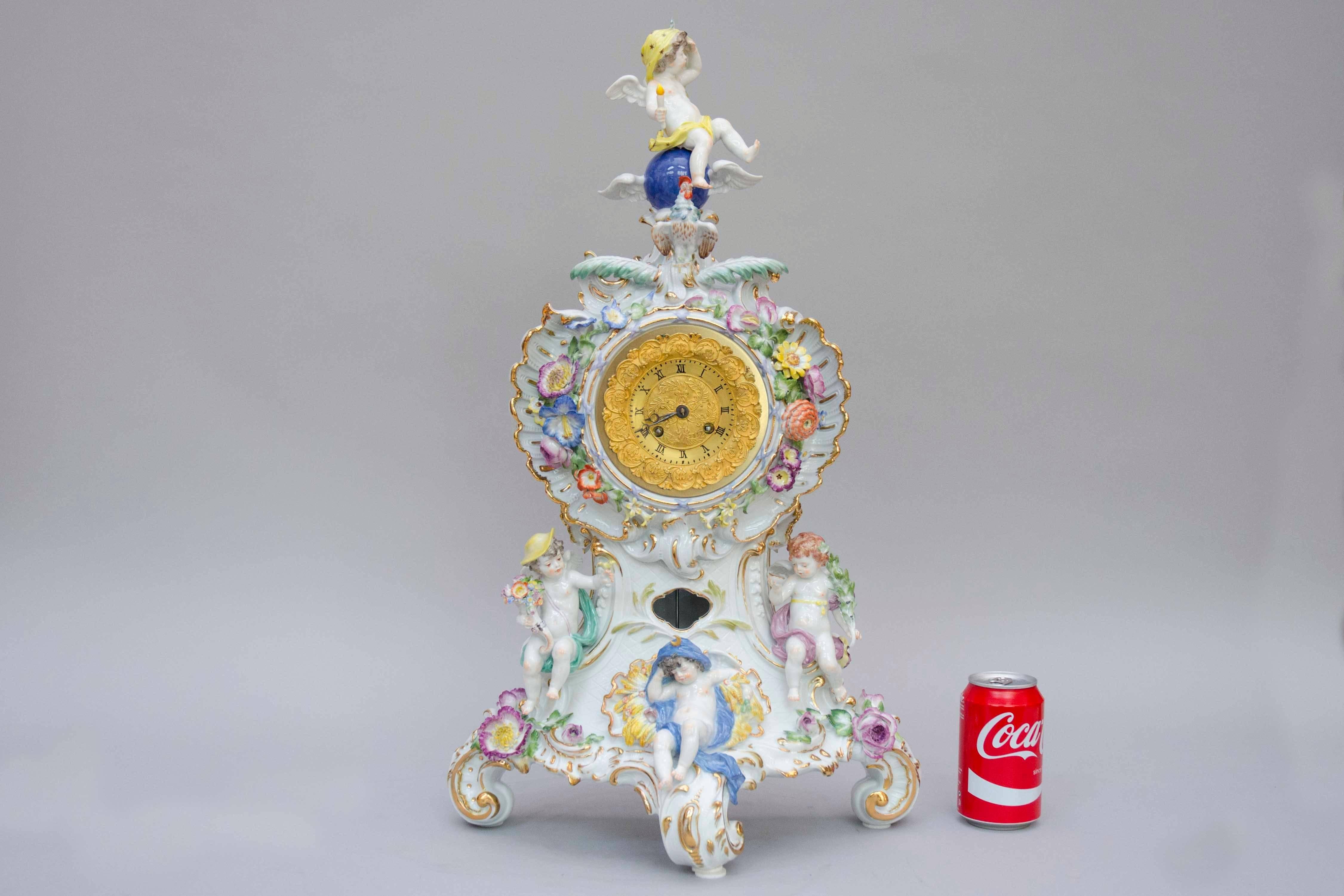 Early 20th Century Rococo Meissen Porcelain Clock 