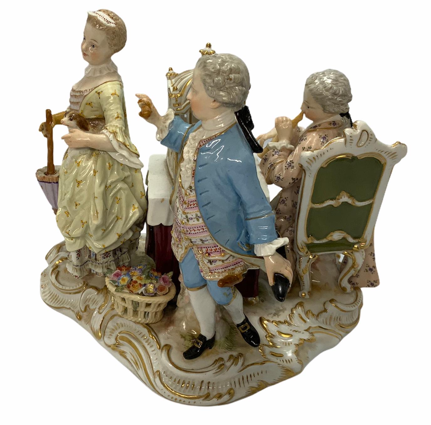 20th Century Rococo Meissen Porcelain Trio of Children