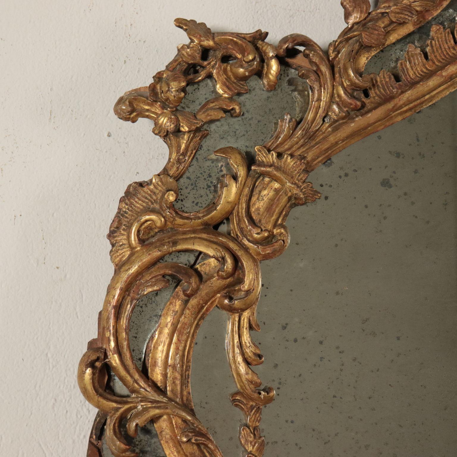 Carved Rococo Mirror Tuscany, Italy, 18th Century
