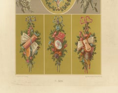 Ornement à motif rococo - Motifs floraux et allégoriques du XVIIIe siècle, planche XCIX