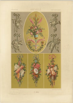 Ornement à motif rococo - Motifs floraux et allégoriques du XVIIIe siècle, planche XCIX