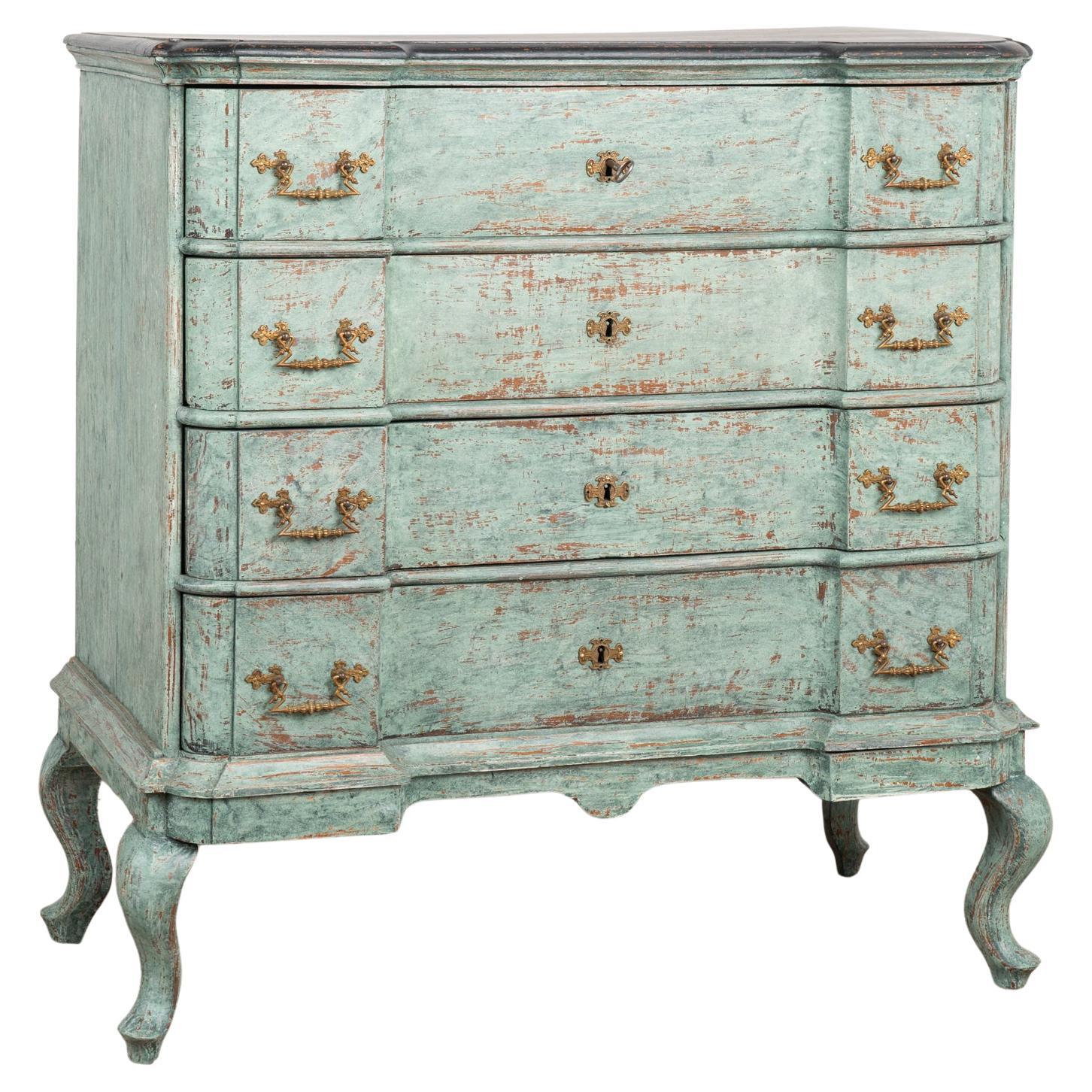 Rococo Oak Chest of Four Drawers, Denmark circa 1770-1800 For Sale