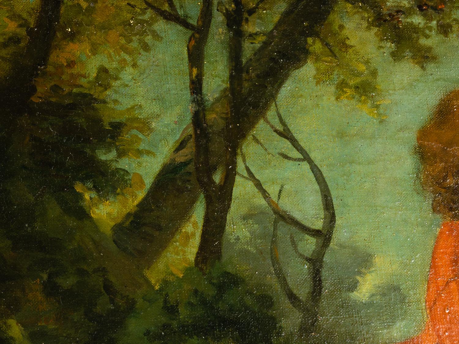 Óleo rococó según Boucher, Dos amantes, Siglo XIX Francés en venta