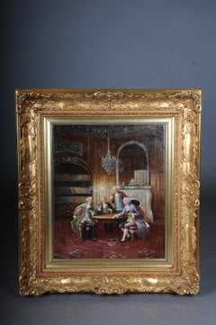 Rococo Oil Painting Signed Bruno Blatter Around 1890