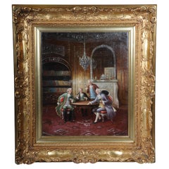 Rococo Oil Painting Signed Bruno Blatter Around 1890