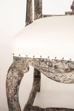 Rococo Painted Swedish Armchair