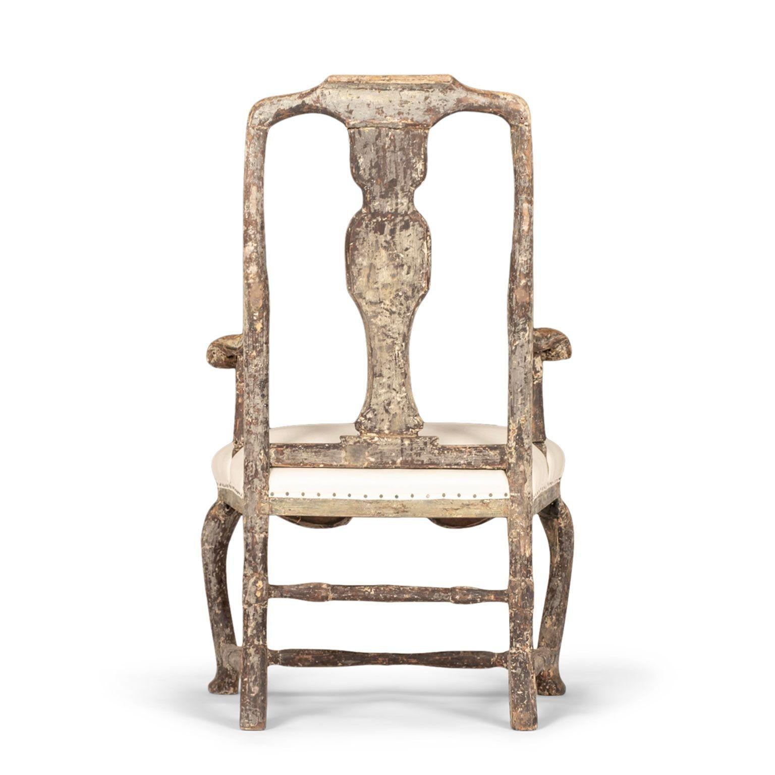 Tissu Fauteuil suédois peint rococo en vente