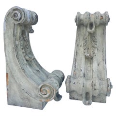 Antique Rococo Pair of Carved Corbels/ Architectural Brackets, ca. 1800