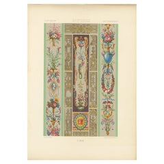 Ornement de panneau Rococo - French Floral and Gilt Wall Designs, Plate XCVII, 1869
