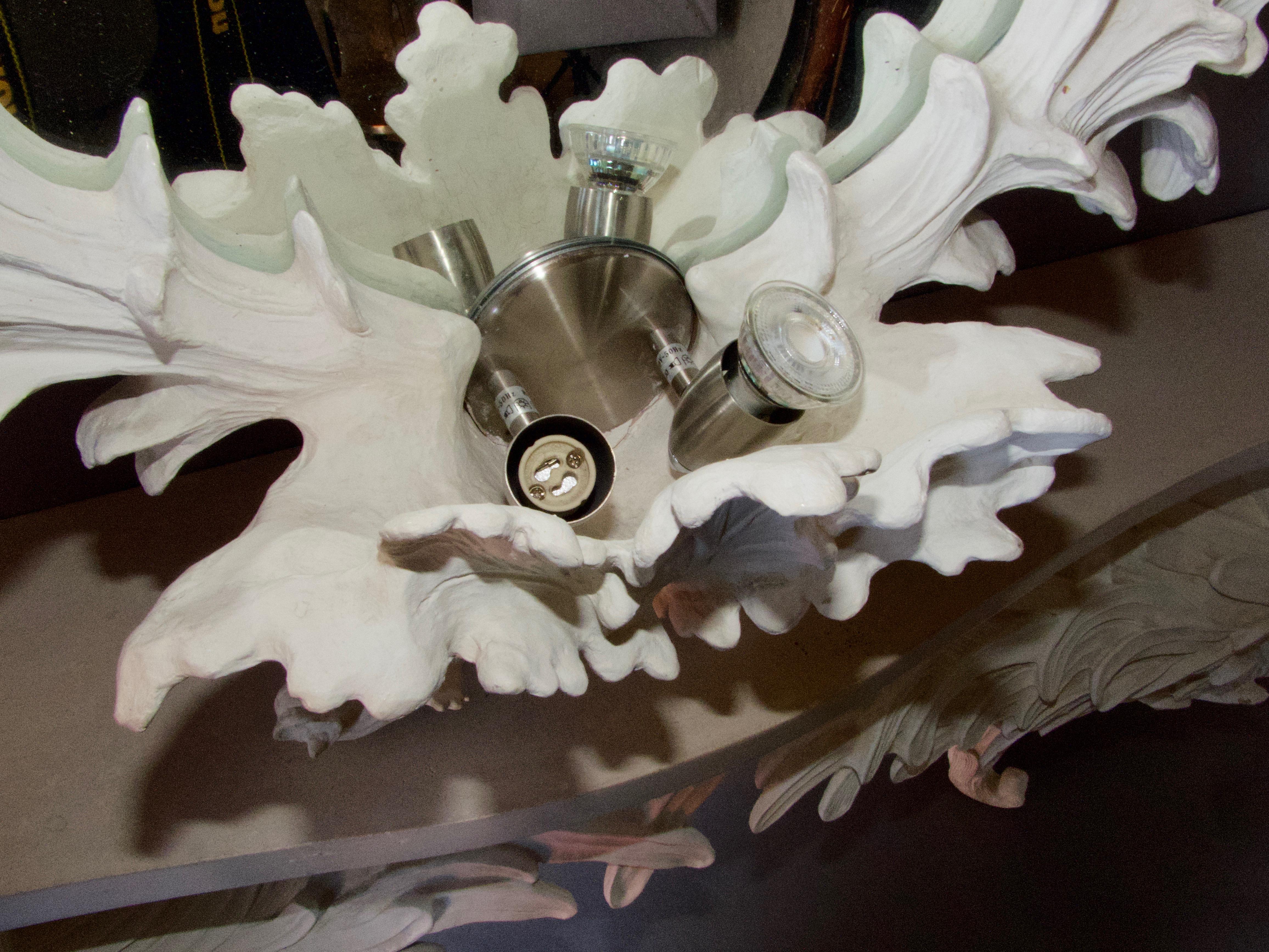 Late 20th Century Rococo plastering resin wall mirror For Sale