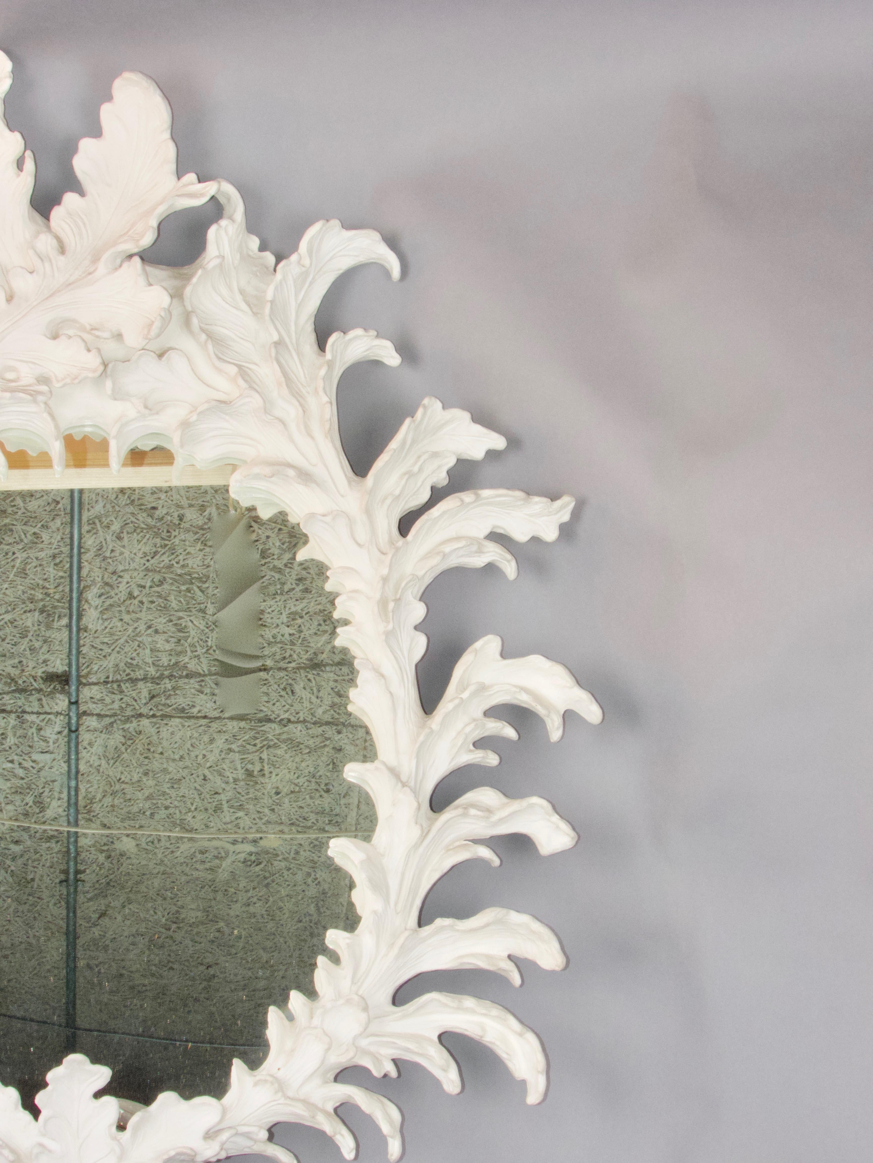 Plaster Rococo plastering resin wall mirror For Sale