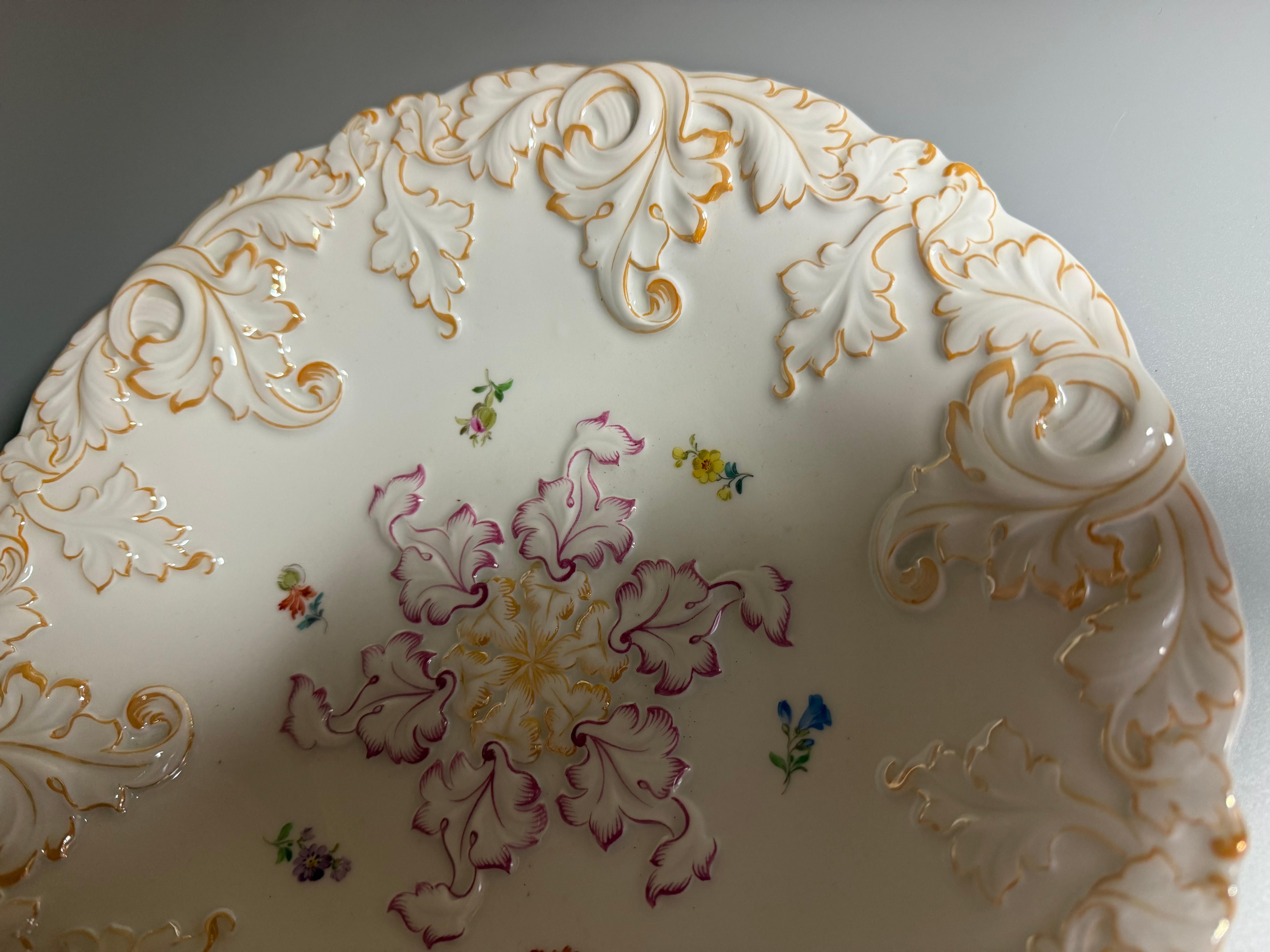 Rokoko Porzellan Meissen Servierplatte Deutschland im Angebot 1