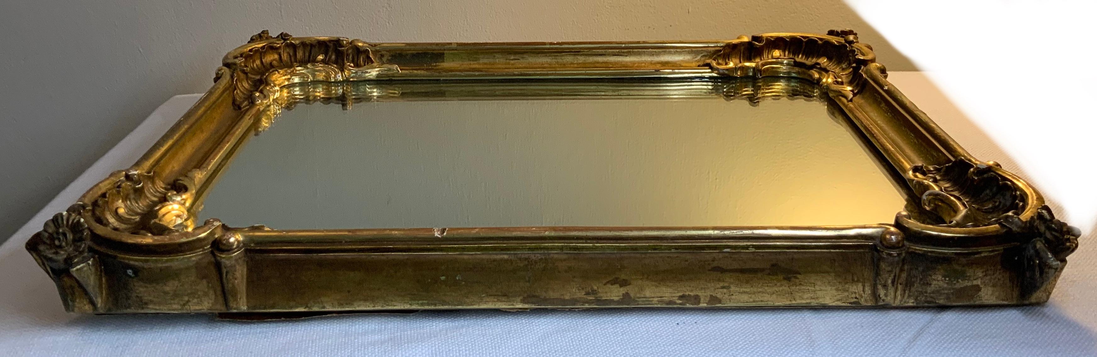 Unknown Rococo Rectangular Gilt Wood Wall Mirror