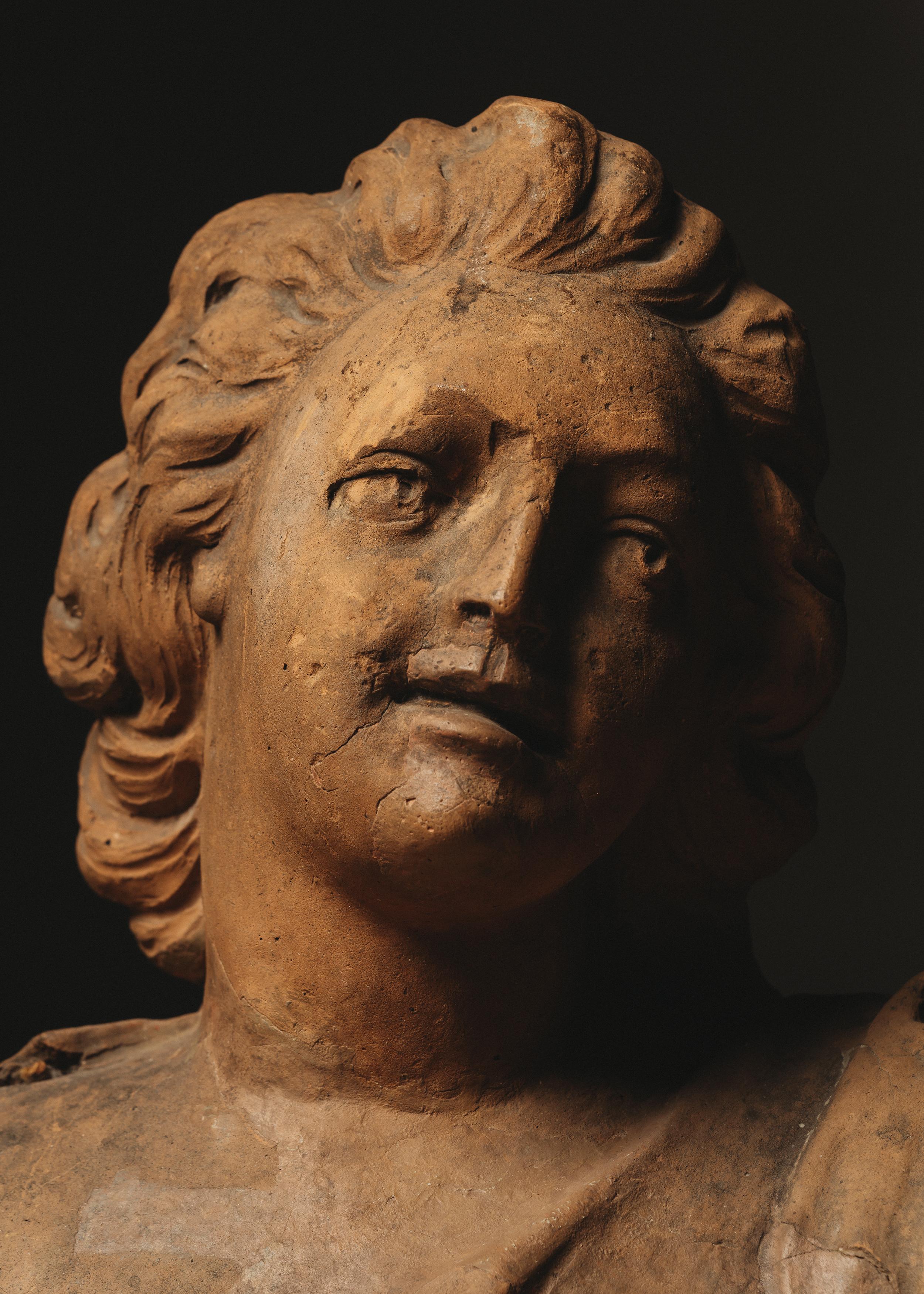 Rococo Reverie: 18th Century Terracotta Busts from France For Sale 1