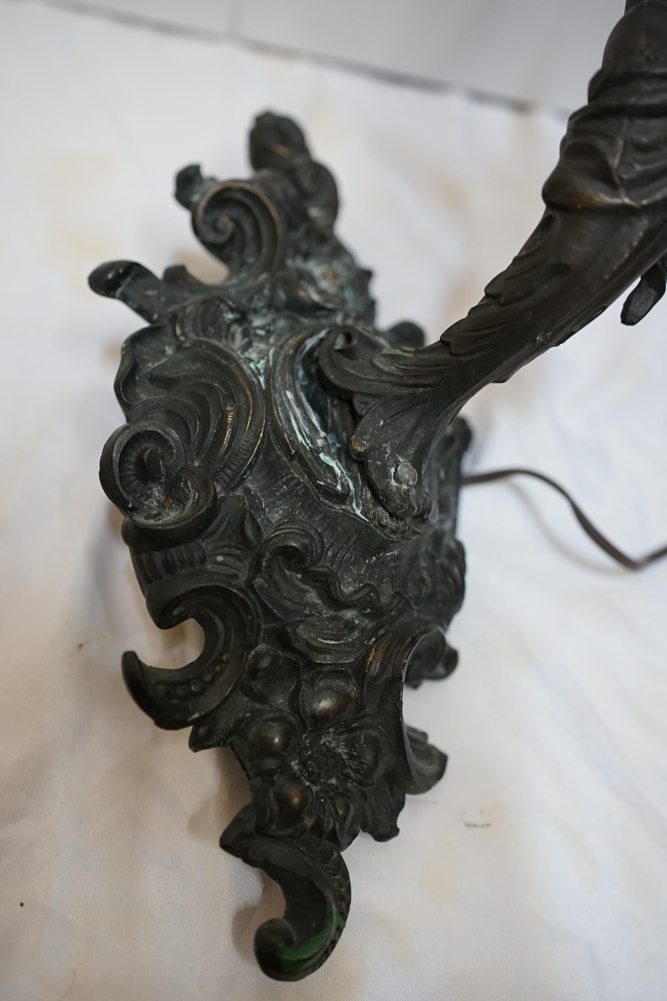 Rococo Revival 19th Century French Bronze Angel Sconces For Sale 6
