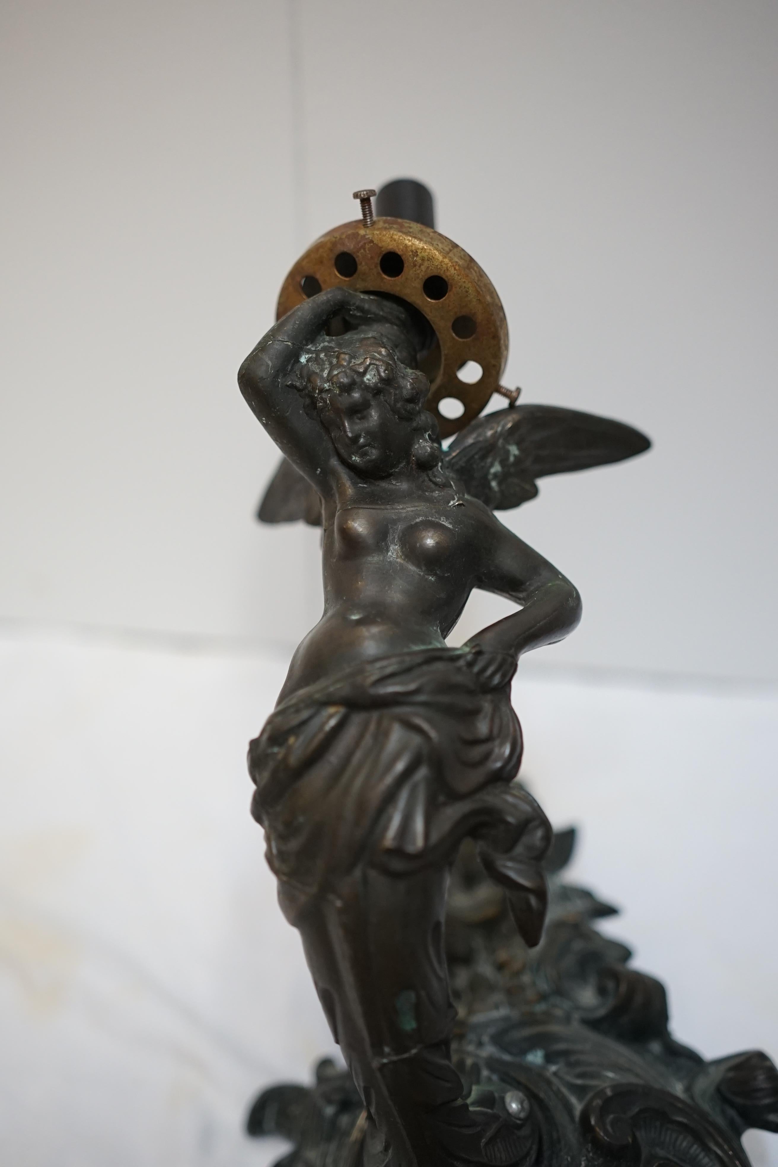 Rococo Revival 19th Century French Bronze Angel Sconces For Sale 8