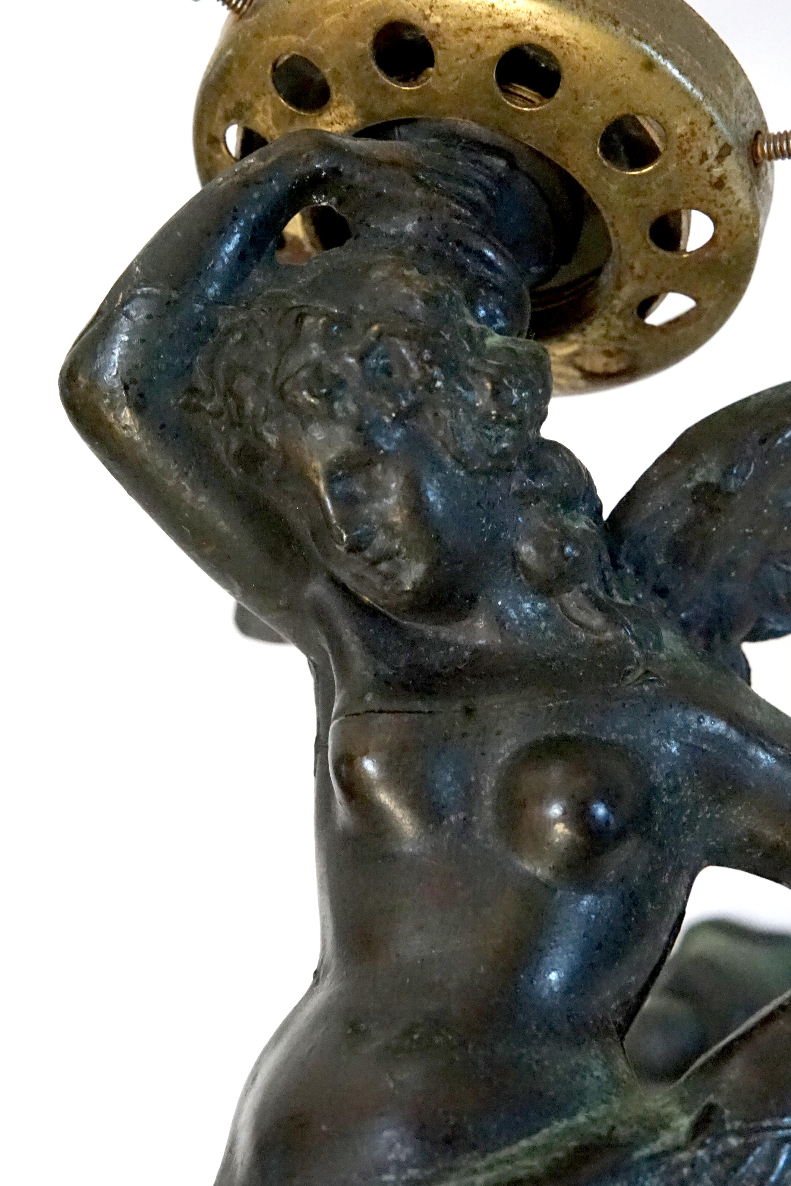 Französische Bronze-Engel-Wandleuchter im Rokoko-Stil des 19. Jahrhunderts im Angebot 13