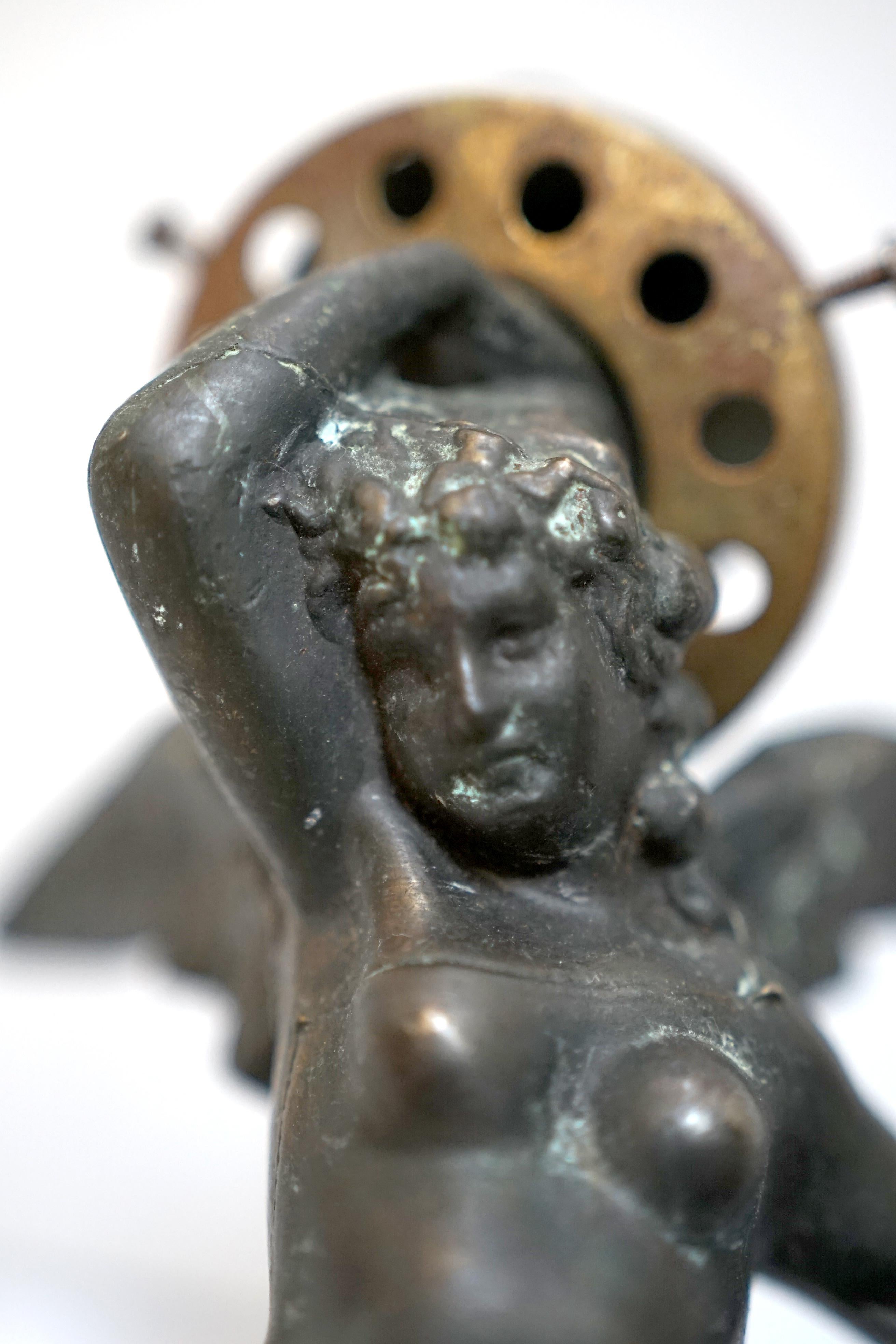 Rococo Revival 19th Century French Bronze Angel Sconces In Good Condition For Sale In Lomita, CA