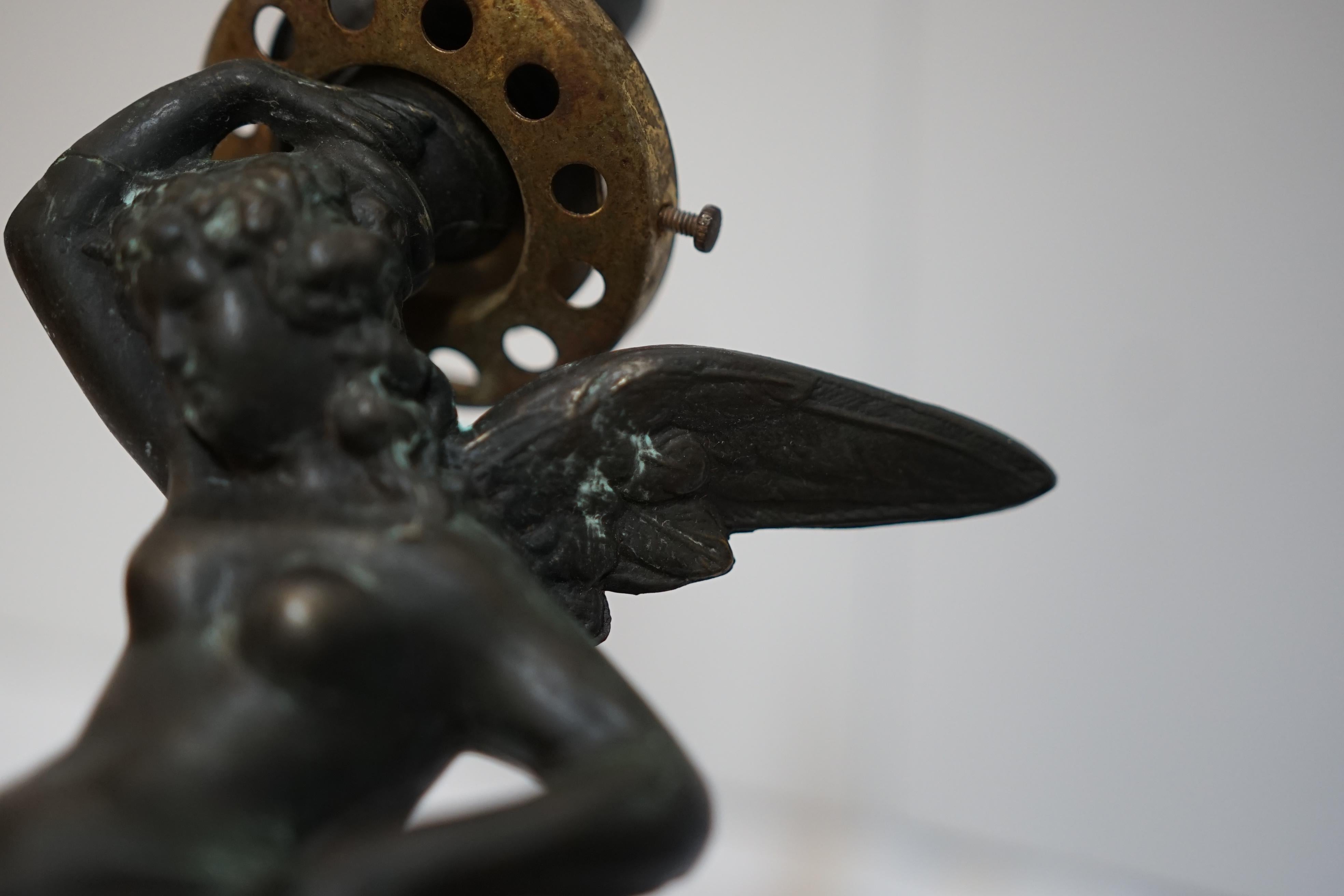 Rococo Revival 19th Century French Bronze Angel Sconces For Sale 5