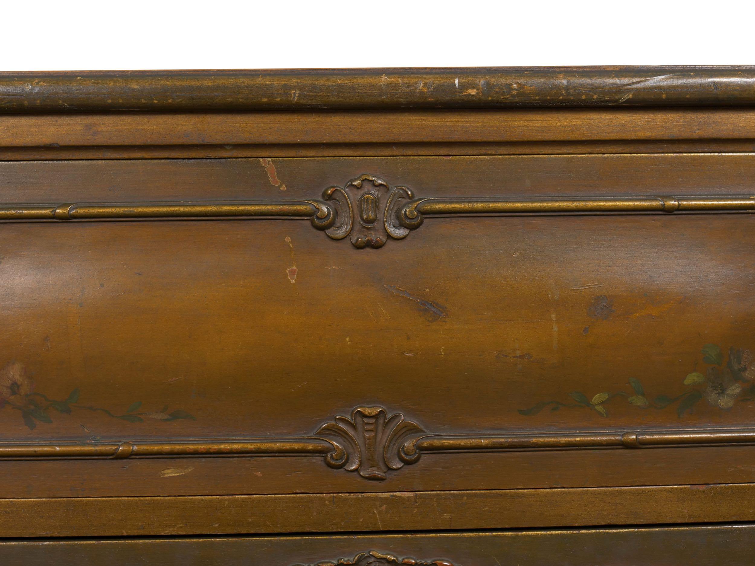 Rococo Revival Antique Painted Commode Chest of Drawers, Early 20th Century 9