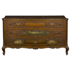 Rococo Revival Antique Painted Commode Chest of Drawers, Early 20th Century
