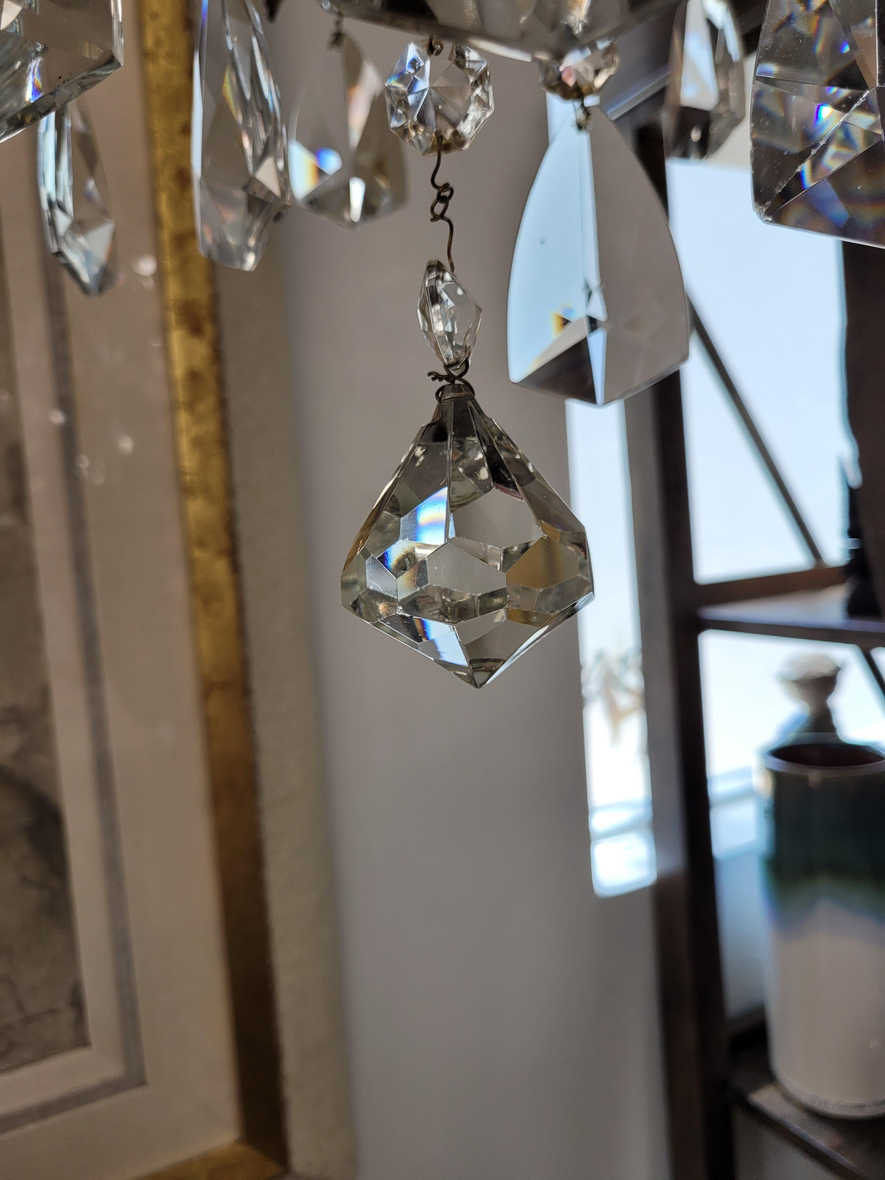 Lampadario rococò in bronzo e cristallo, fine XIX-inizio XX secolo in vendita 13