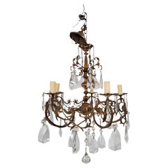 Rococo Revival Bronze and Crystal Chandelier, Late 19th–Early 20th Century