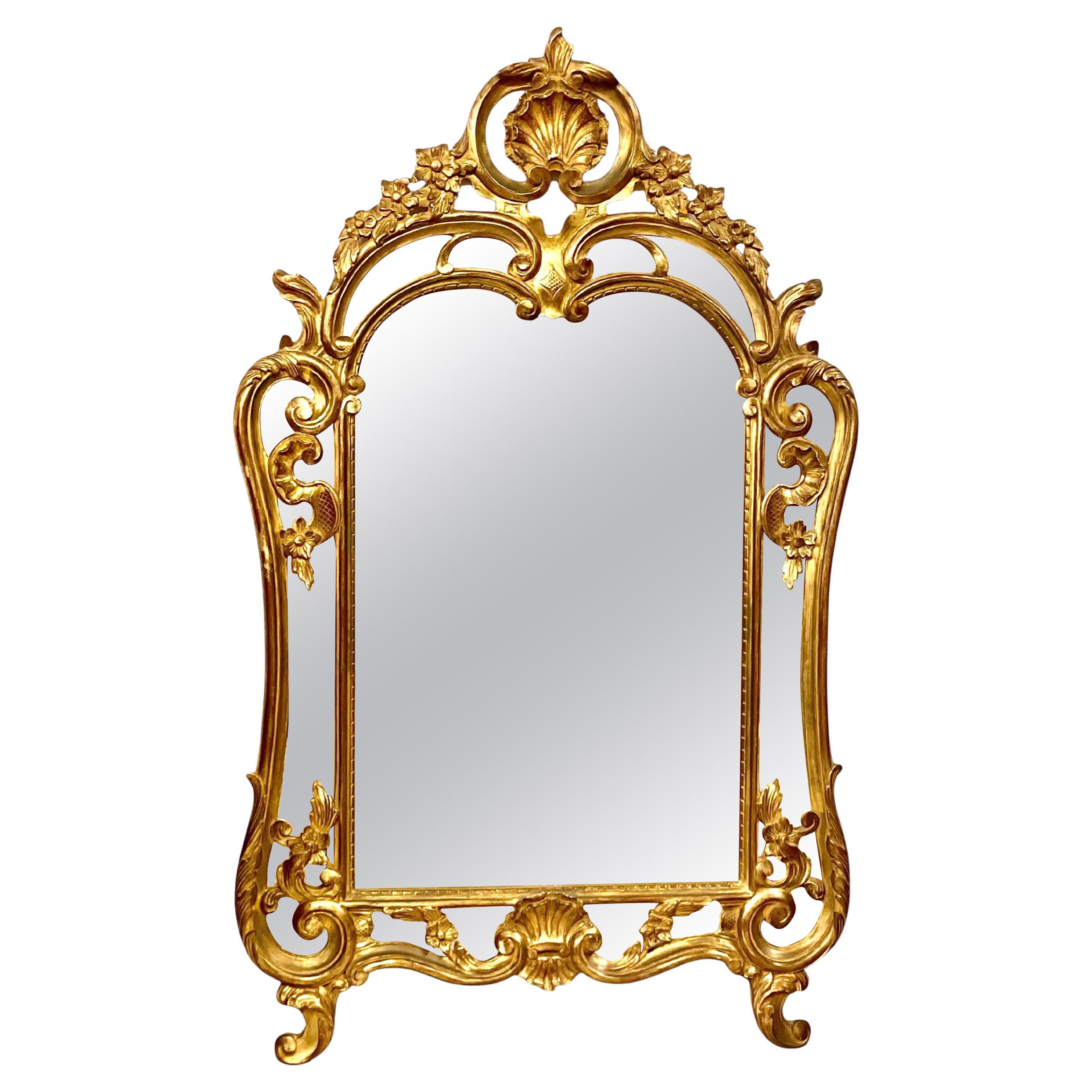 Espejo dorado del Renacimiento Rococó