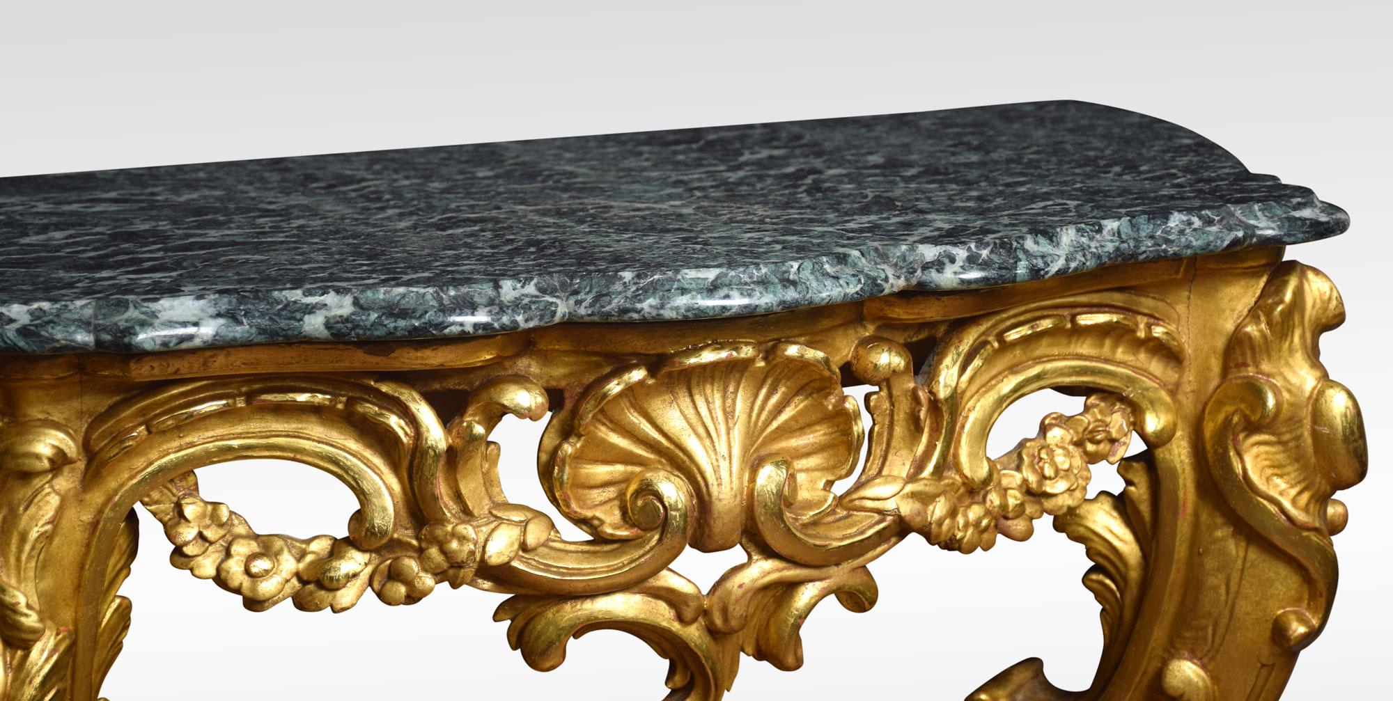19th Century Rococo Revival Giltwood and Marble Console Table