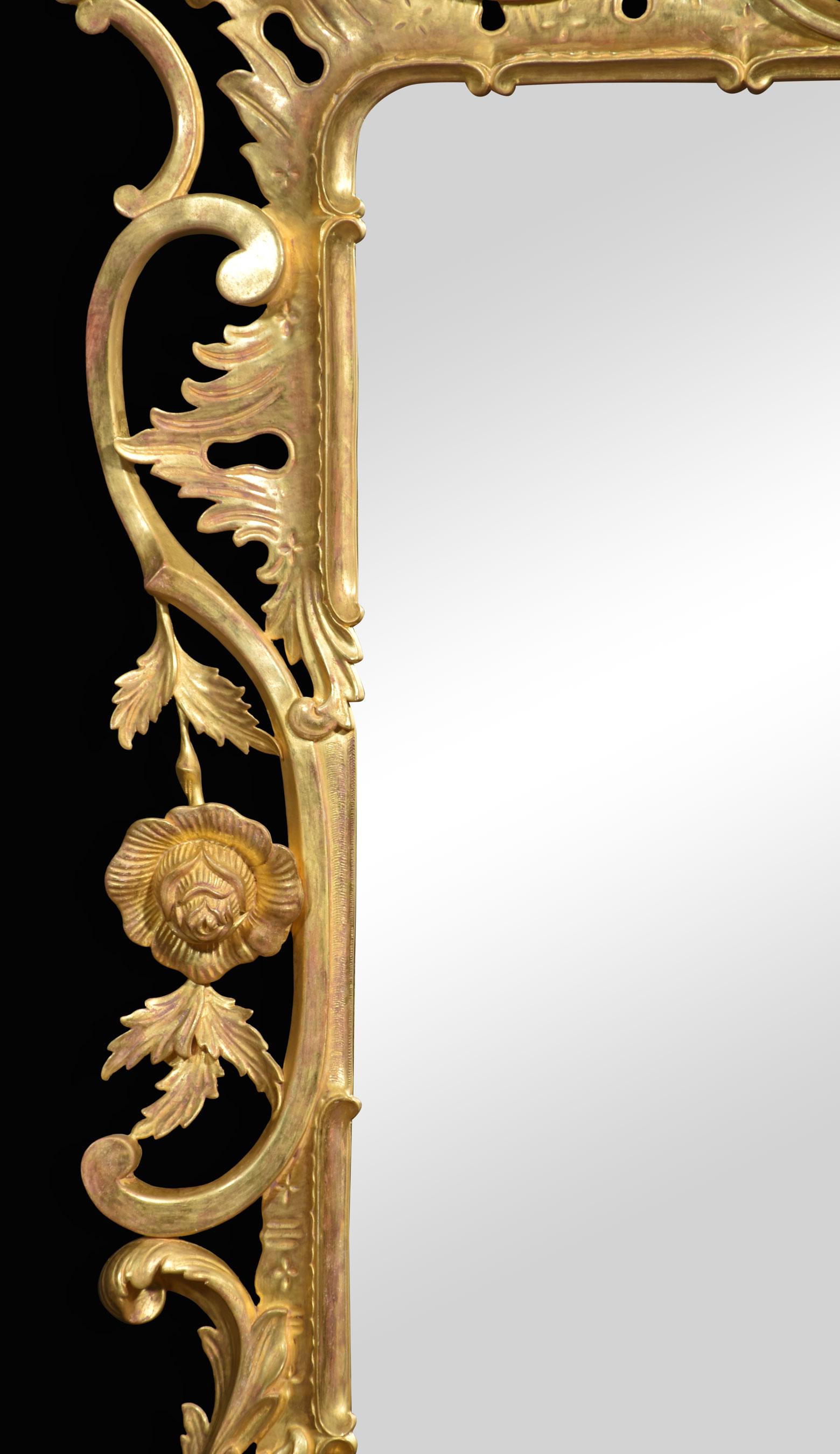 20th Century Rococo revival giltwood wall mirror For Sale