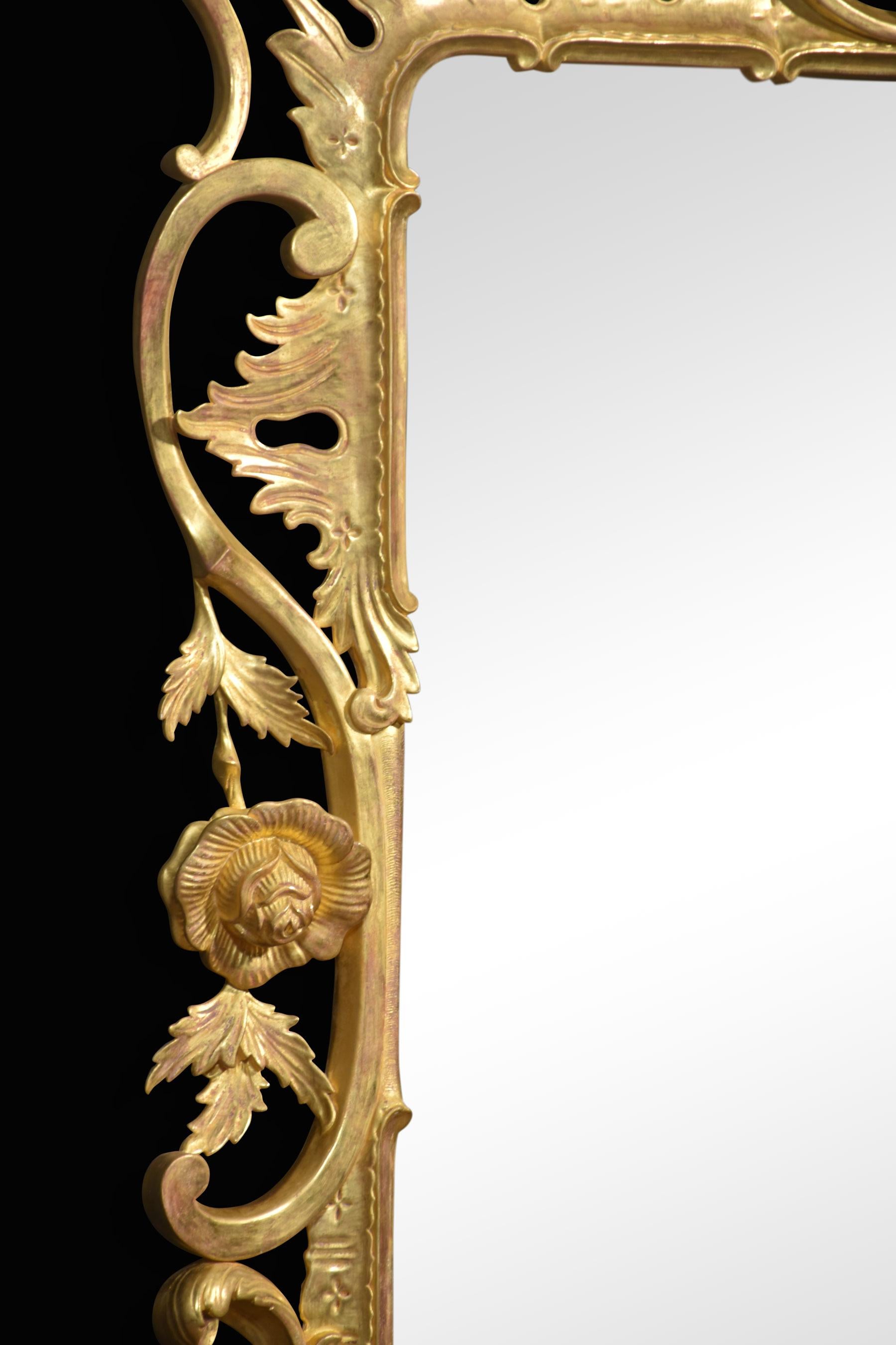 Rococo revival giltwood wall mirror For Sale 2