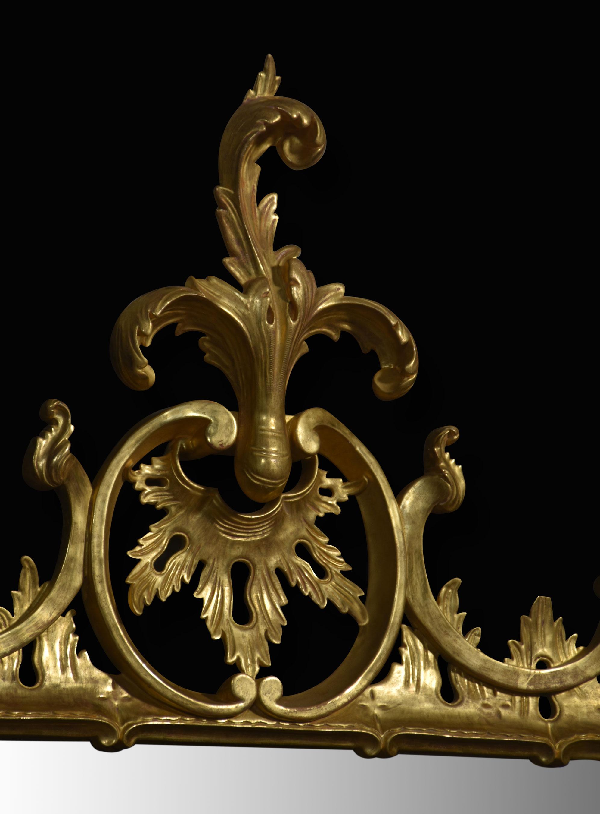 Rococo revival giltwood wall mirror For Sale 3