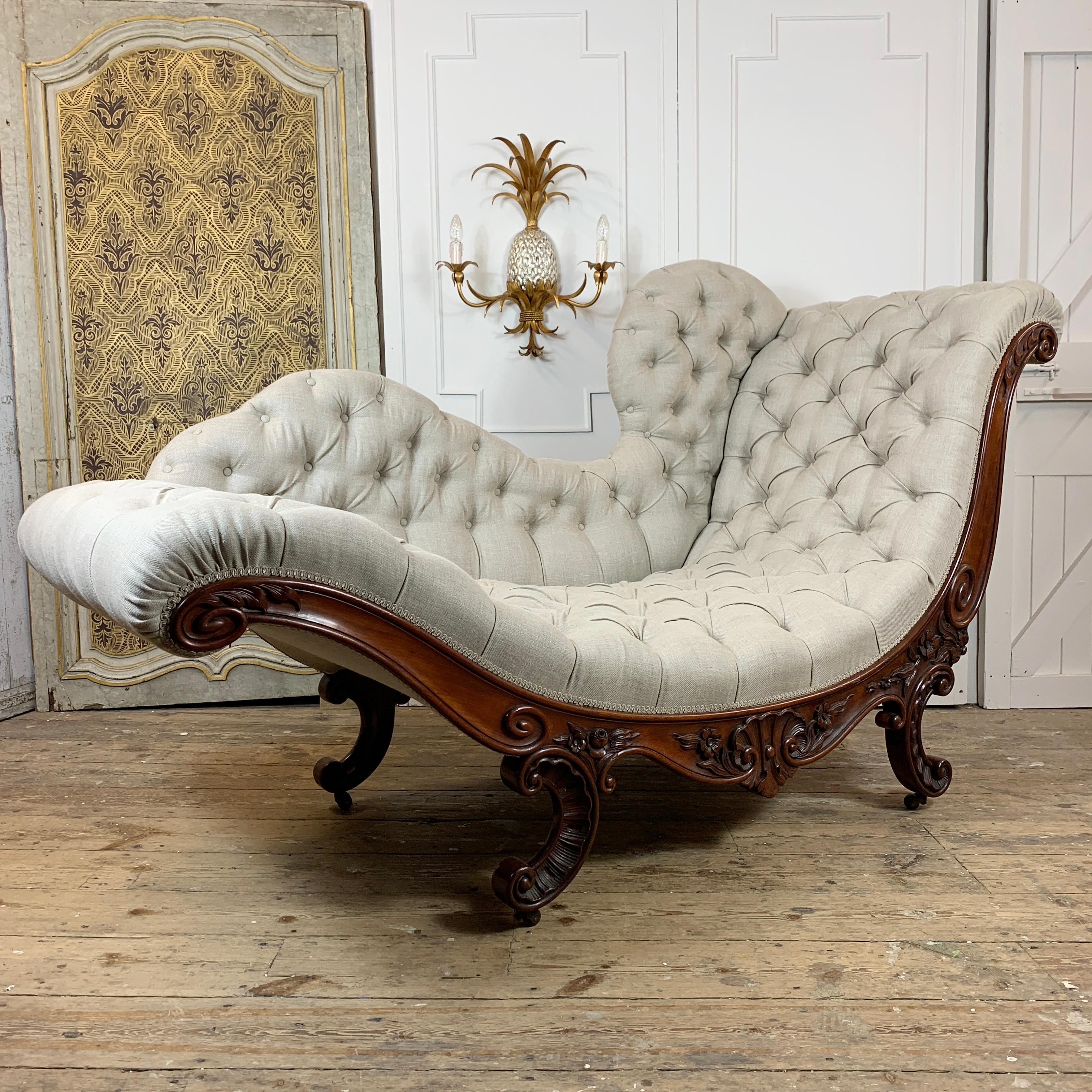 Rococo Revival John Henry Belter Meridienne/Recamier en vente 3