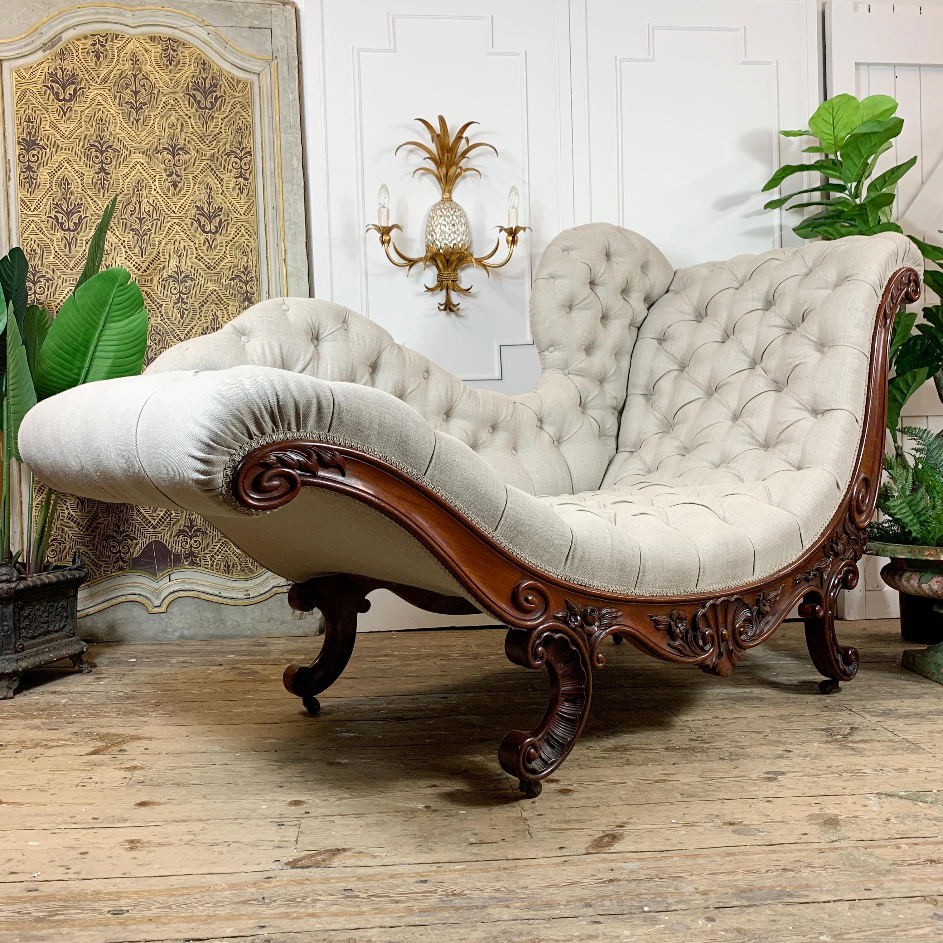 Rococo Revival John Henry Belter Meridienne/Recamier en vente 4