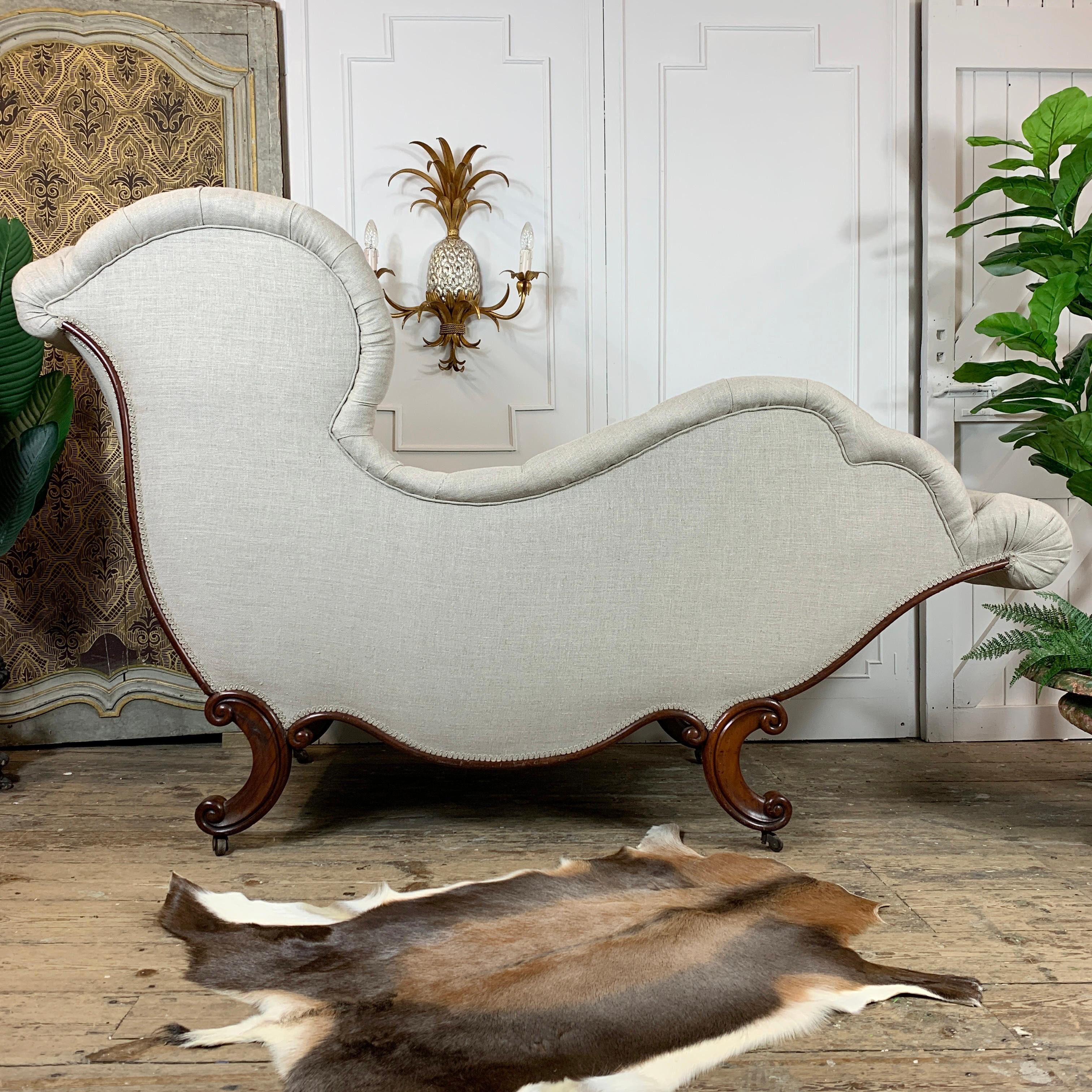 Rococo Revival John Henry Belter Meridienne/Recamier For Sale 3