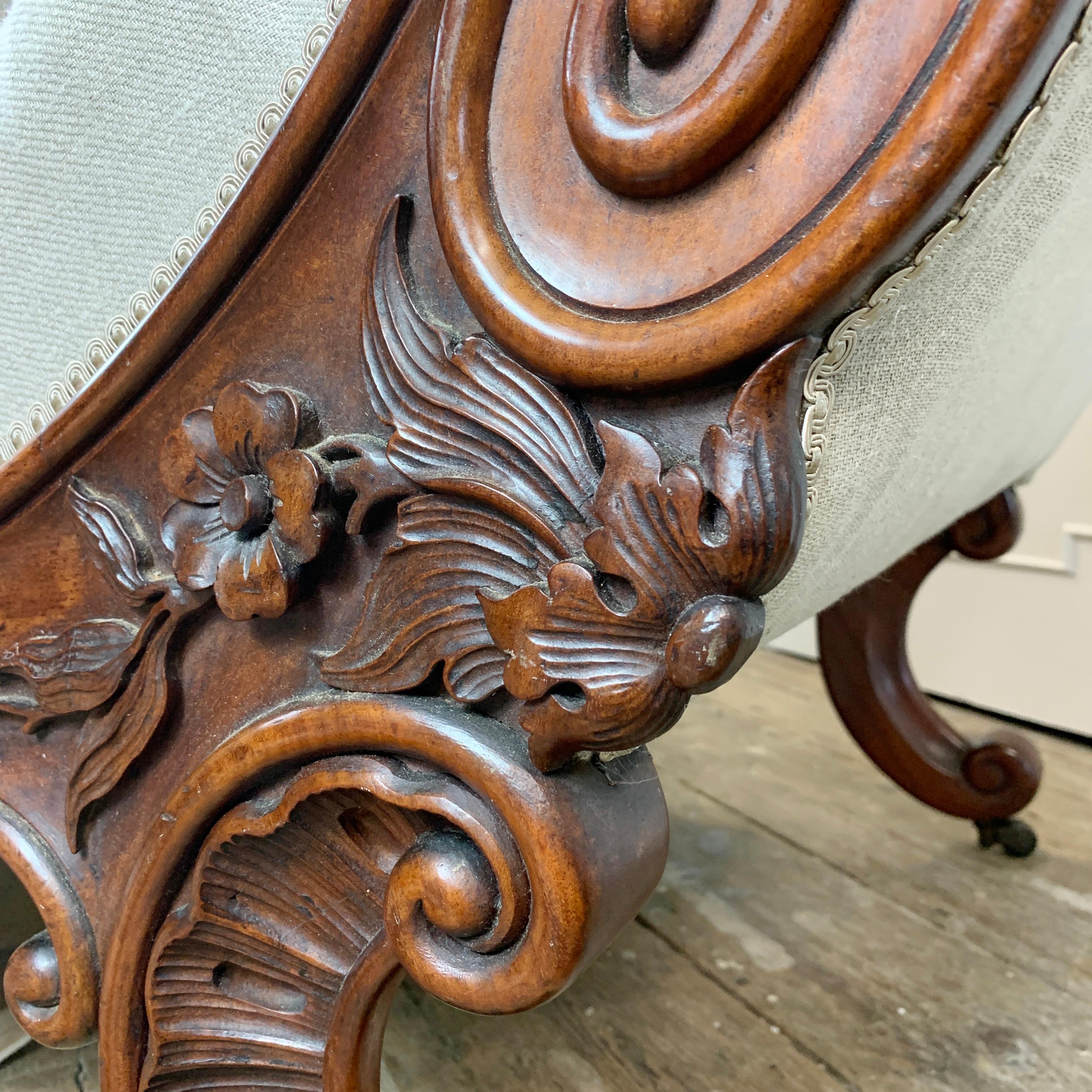 Rococo Revival John Henry Belter Meridienne/Recamier en vente 5