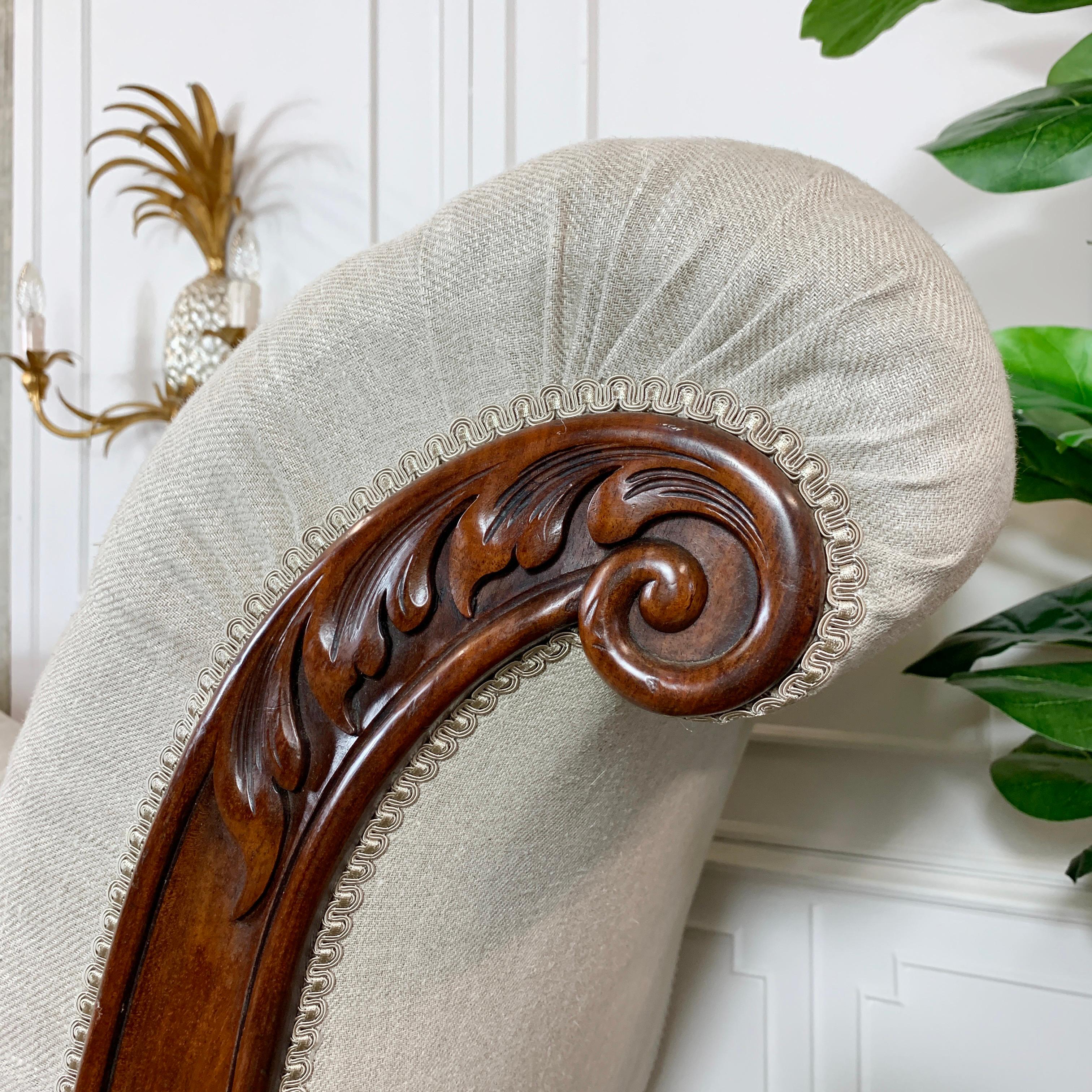 Bois Rococo Revival John Henry Belter Meridienne/Recamier en vente