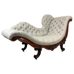 Rococo Revival John Henry Belter Meridienne/Recamier
