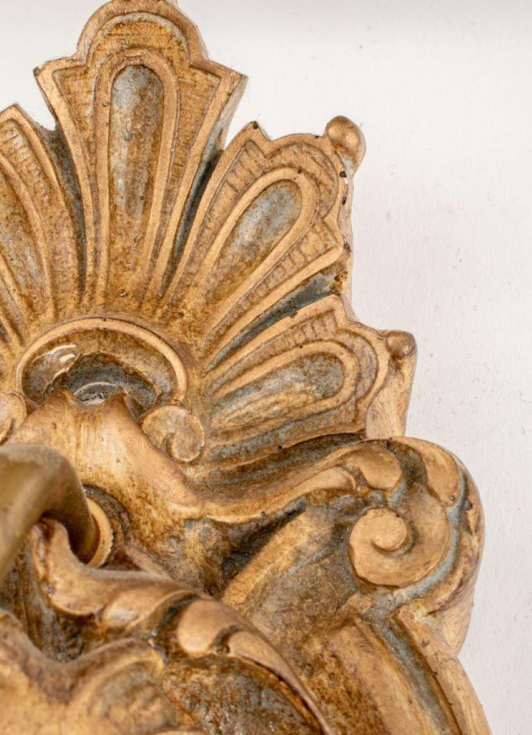 Rococo Revival Lion Masque Wall Sconces, Pair In Good Condition In New York, NY