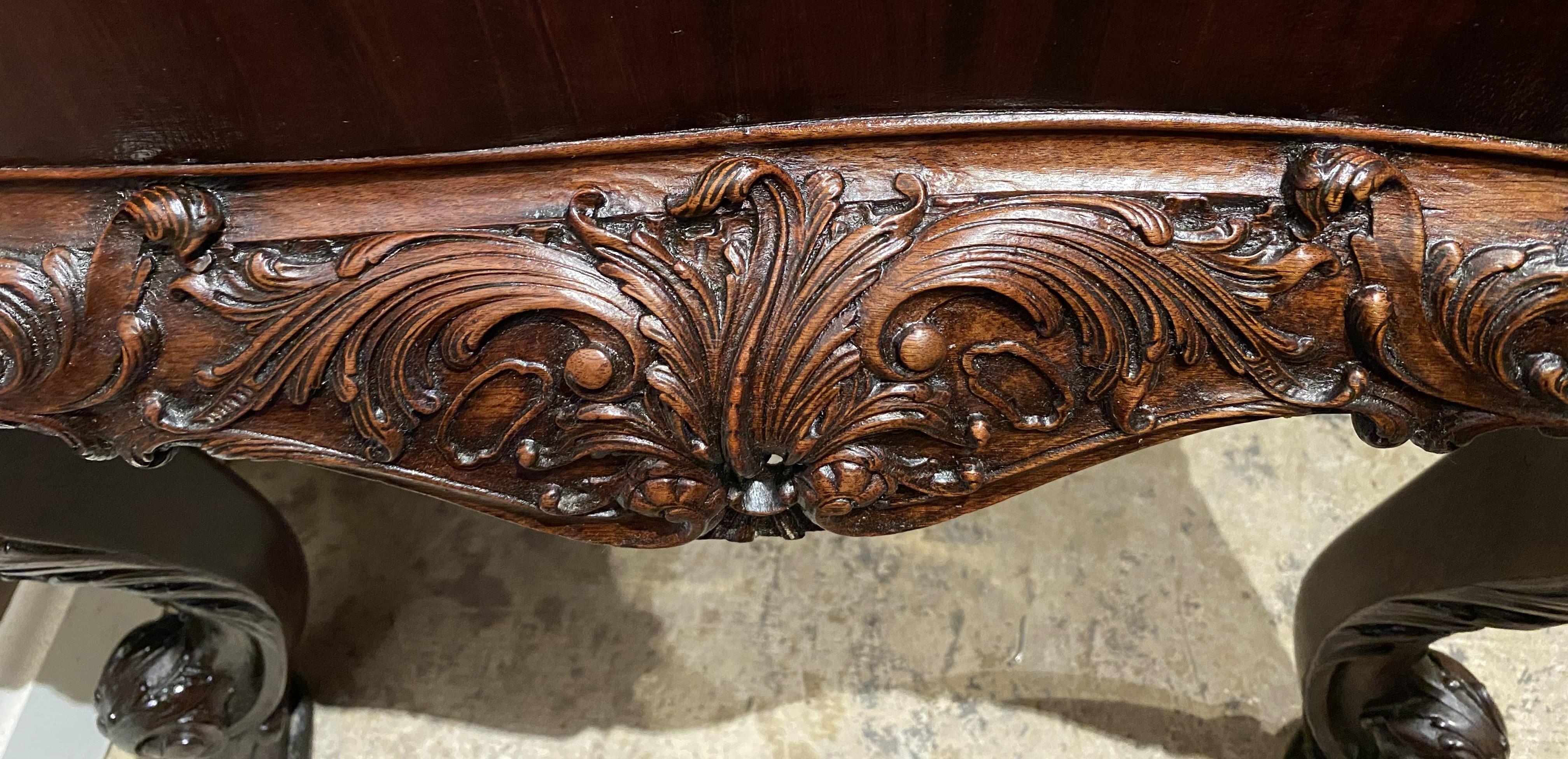 Rococo Revival Mahogany Heavily Carved 2 Drawer Commode in the Chippendale Taste For Sale 8