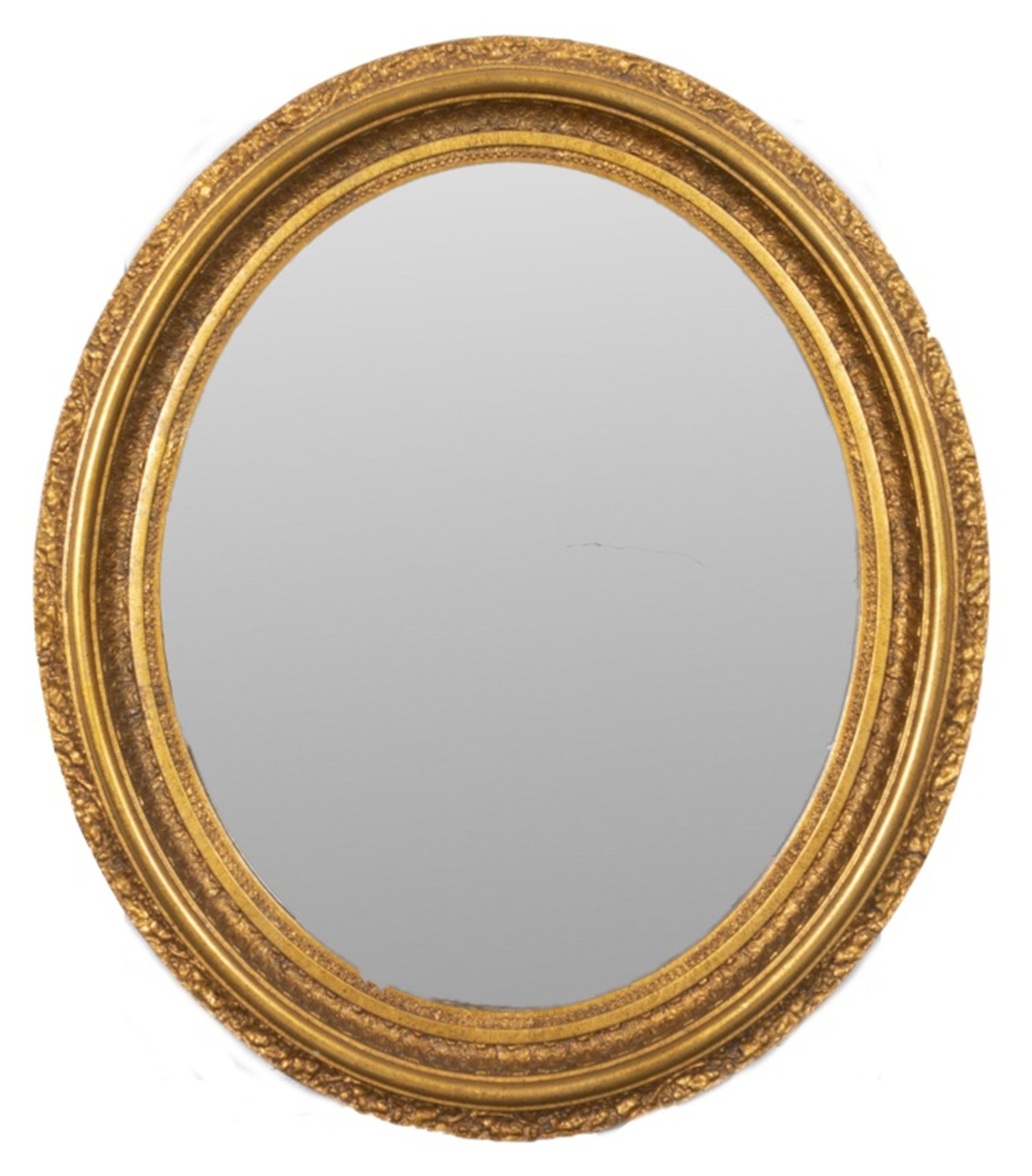 20th Century Rococo Revival Oval Giltwood Mirror For Sale